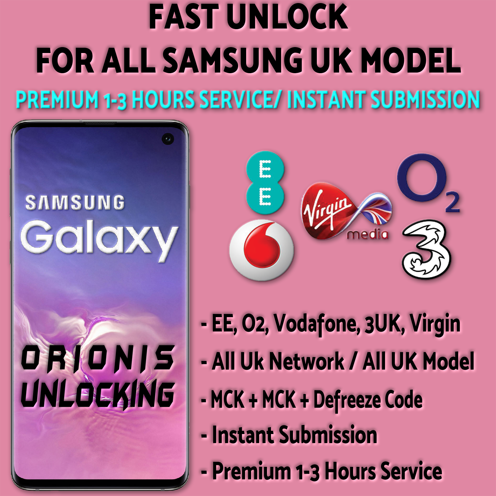 Samsung UK Unlock Code (3-5 hrs)